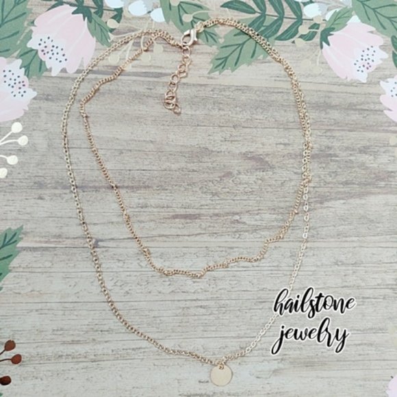 Dainty Layered Coin Necklace (Gold) - Picture 5 of 7